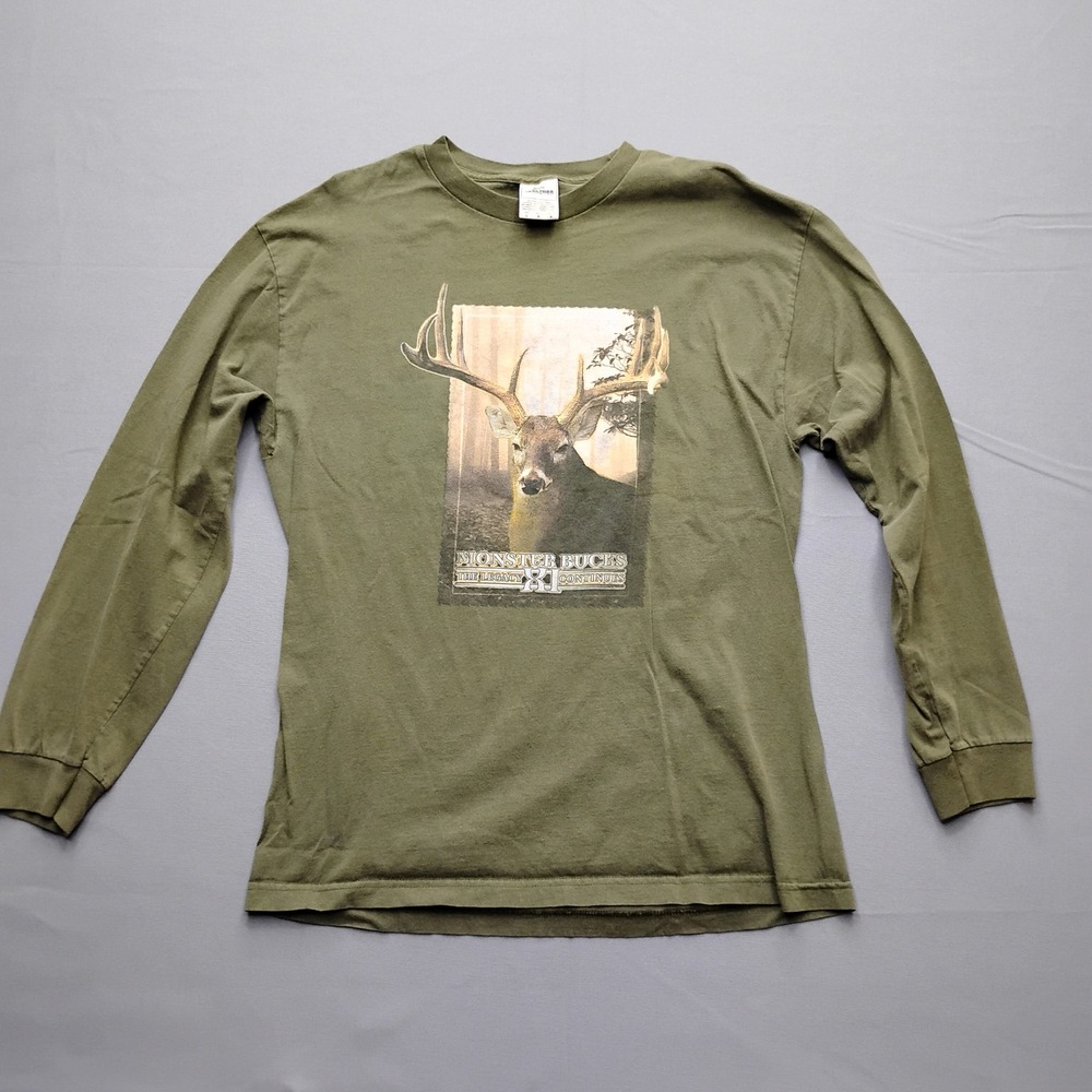 Team Realtree Monster Bucks XL Long Sleeve Graphic T-Shirt Mens Large Green